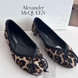 Alexander Mcqueen "armadillo" Leopard / Black Ballet Flats Size EU 36 $950